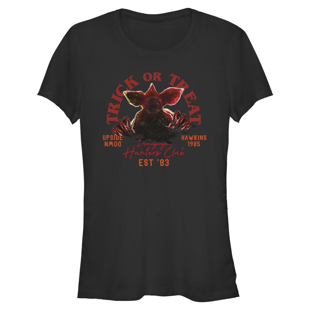 Aperçu: Netflix - Stranger Things - Demogorgon Trick Or Treat Hunters - Halloween - Femme T-shirt - Noir - Devant