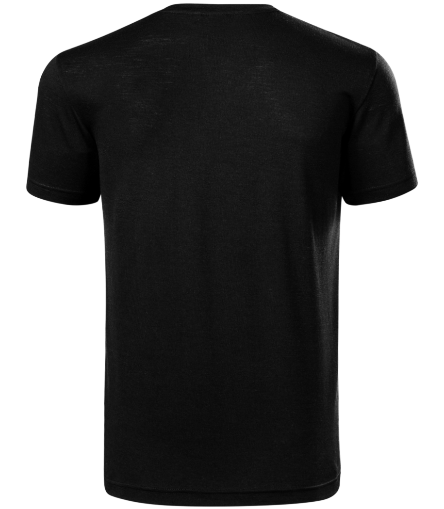 Aperçu: T-shirt mérinos Homme - Noir - Derrière