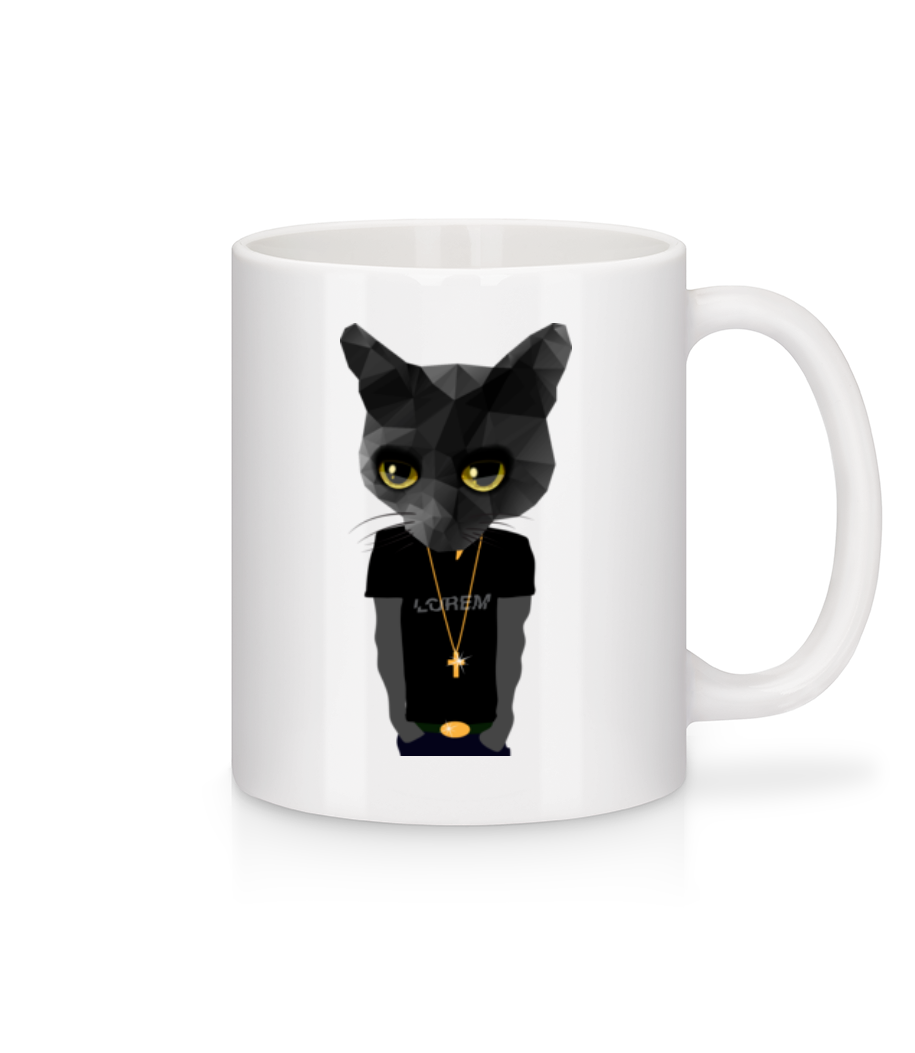 Gangsta De Chat De Polygone · Mug en céramique blanc