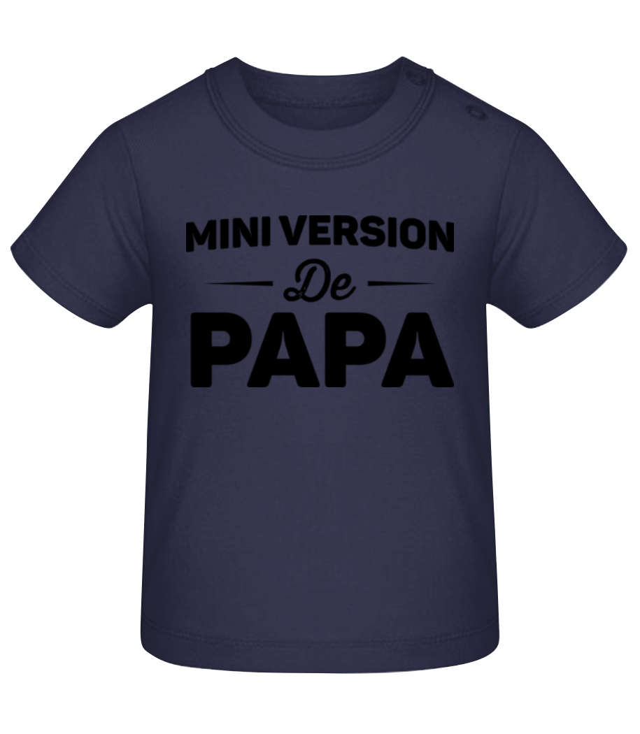 Aperçu: Mini Version De Papa - T-shirt Bébé - Bleu marine - Devant
