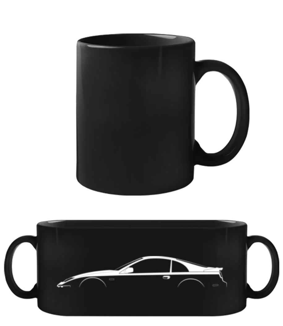 Aperçu: 'Nissan 300ZX (Z32)' Silhouette - Tasse Noire - Noir - Devant