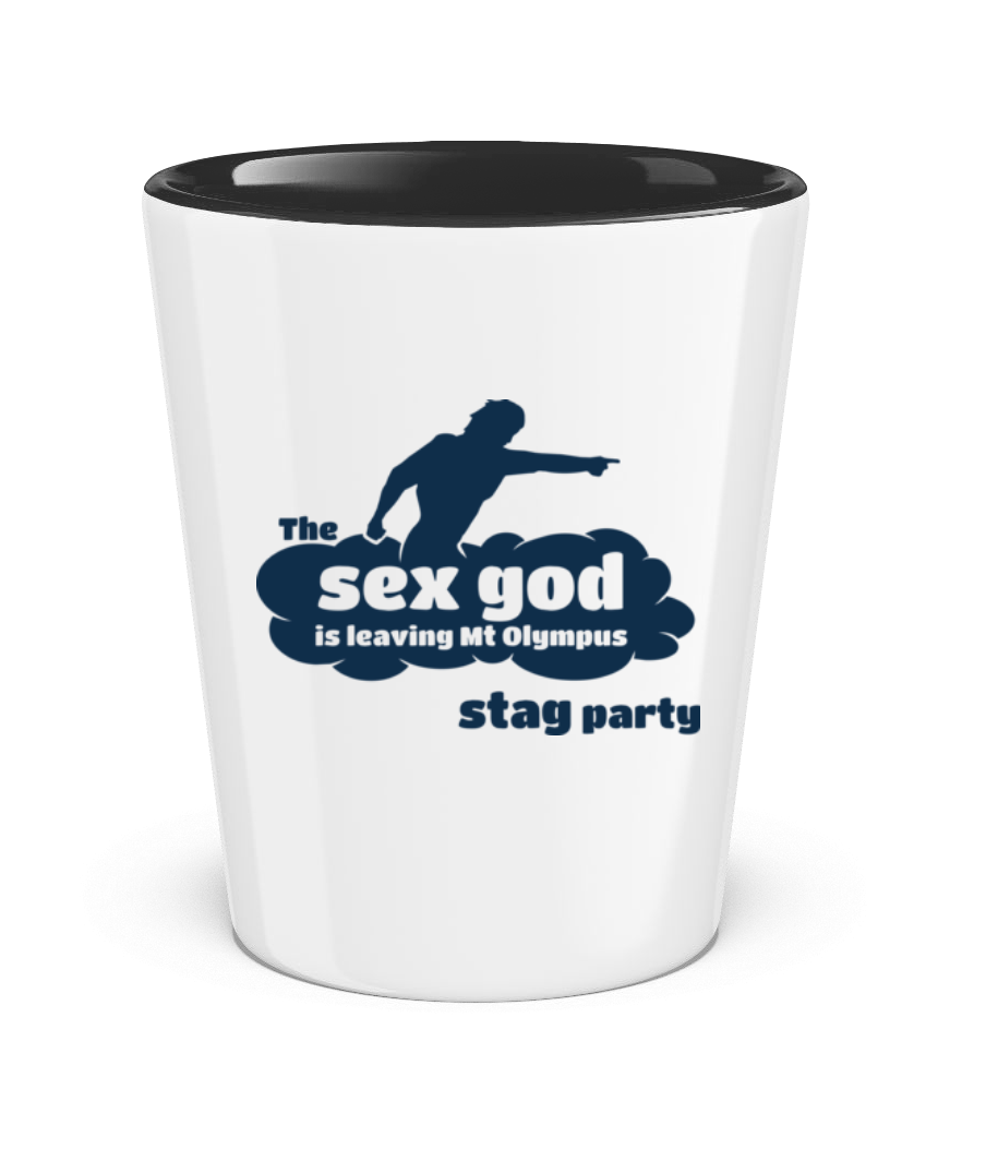 Stag Party Sex God · Verre à shot bicolore