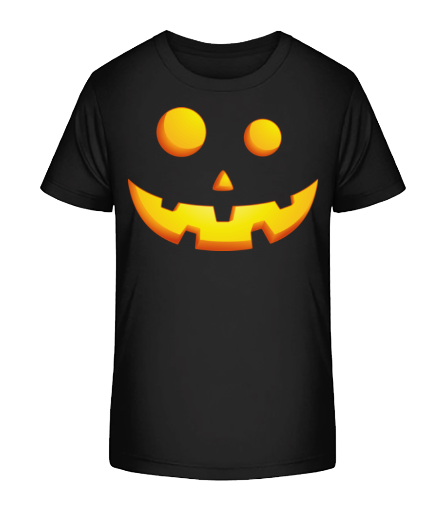 Aperçu: Visage De Citrouille En Riant - T-shirt bio Enfant Stanley Stella 2.0 - Noir - Devant