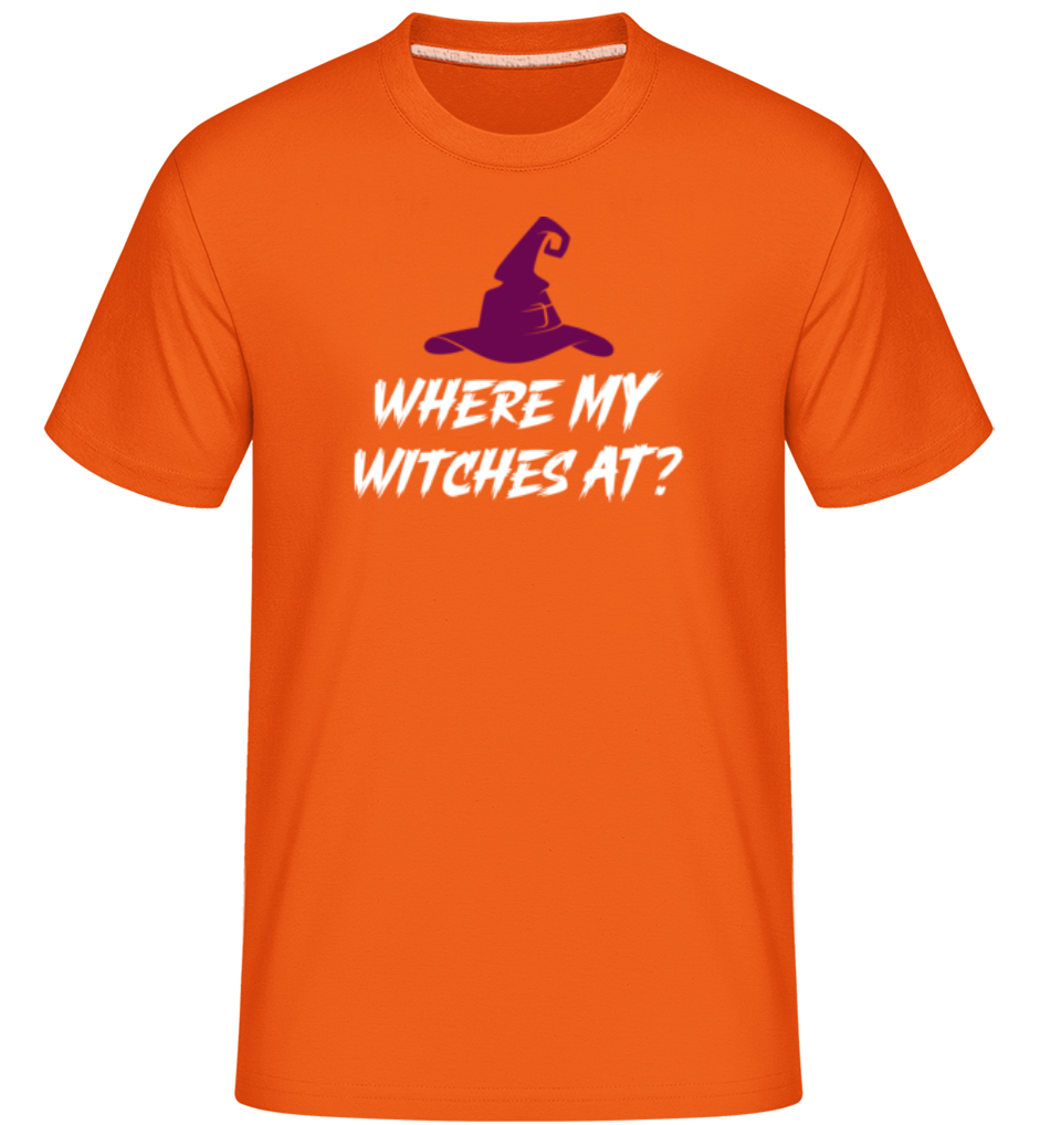 Where My Witches At -  T-Shirt Shirtinator homme - Orange - Devant