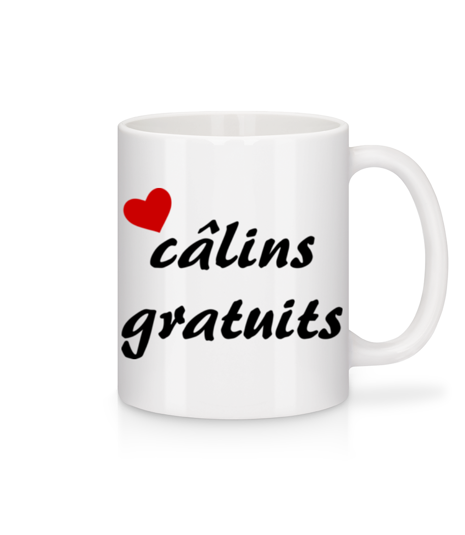 Câlins Gratuits · Mug en céramique blanc