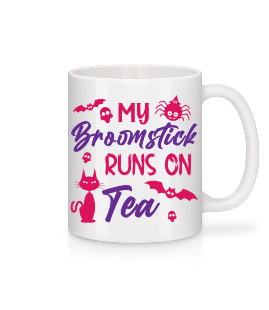 Aperçu: My Broomstick Runs On Tea - Mug en céramique blanc - Blanc - Devant