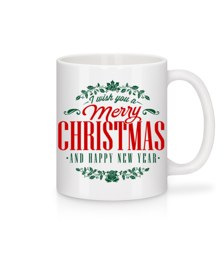 Merry Christmas Label · Mug en céramique blanc