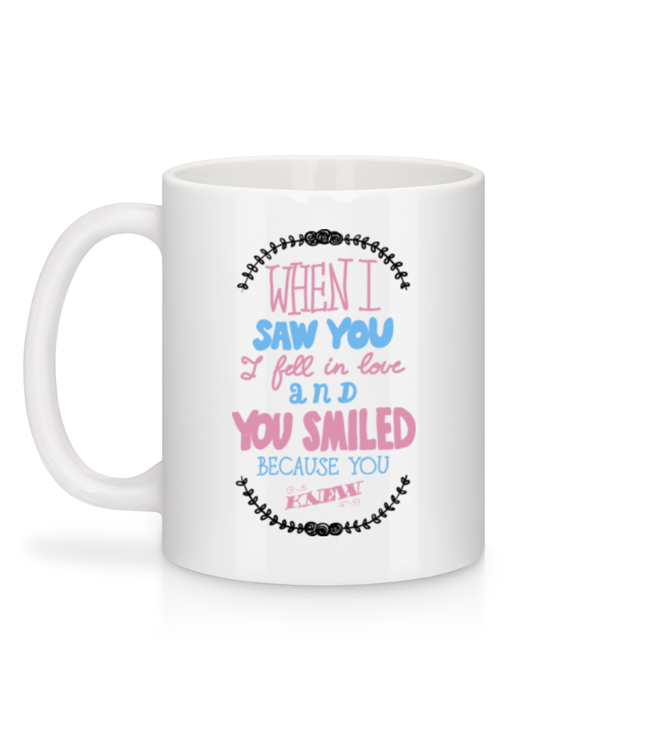 Aperçu: When I Saw You I Fell In Love - Mug en céramique blanc - Blanc - Derrière