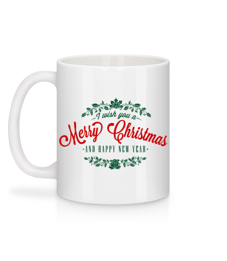 Merry Christmas Label - Tasse - Weiß - Hinten