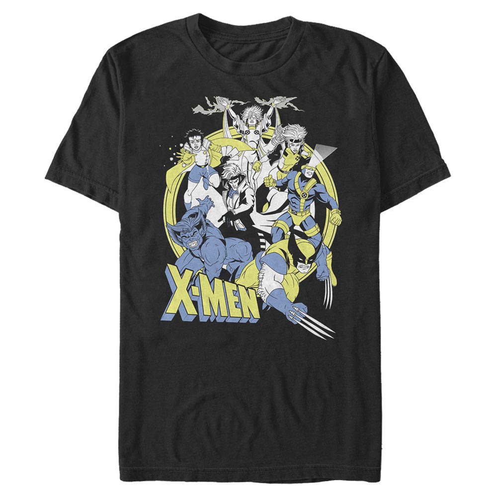 Aperçu: Marvel - Photo de groupe Vintage Xmen - Homme T-shirt - Noir - Devant