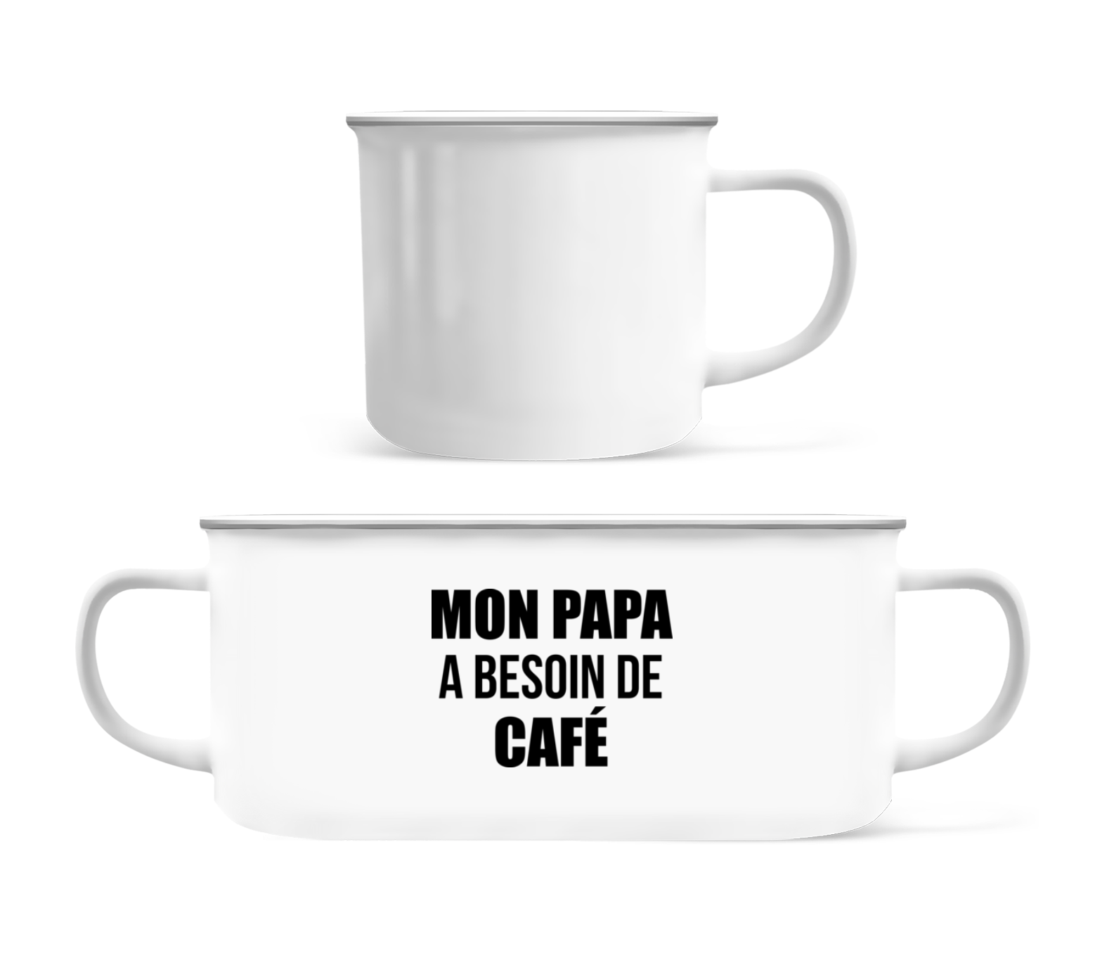 Papa Besoin De Café · Tasse Émaillée