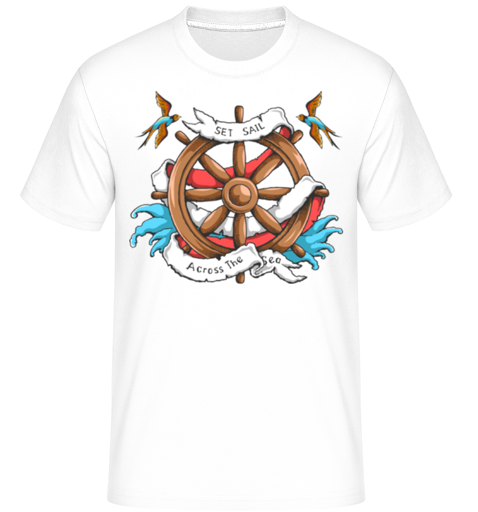 Aperçu: Set Sail Across The Sea -  T-Shirt Shirtinator homme - Blanc - Devant