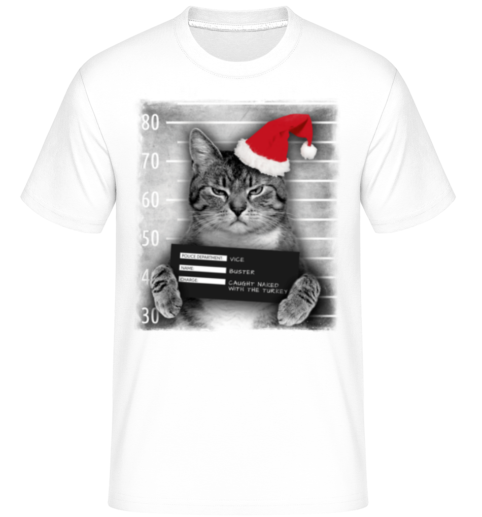 Cat XMas Guilty -  T-Shirt Shirtinator homme - Blanc - Devant