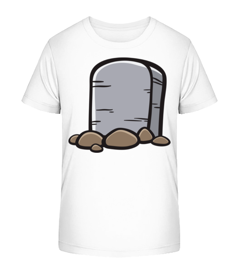 Aperçu: Pierre Tombale Comique - T-shirt bio Enfant Stanley Stella 2.0 - Blanc - Devant