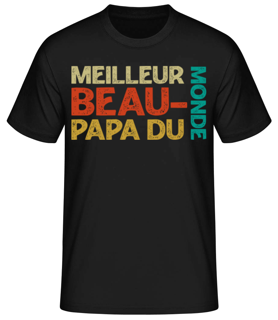 Meilleur Beau-papa Du Monde - T-shirt standard Homme - Noir - Devant