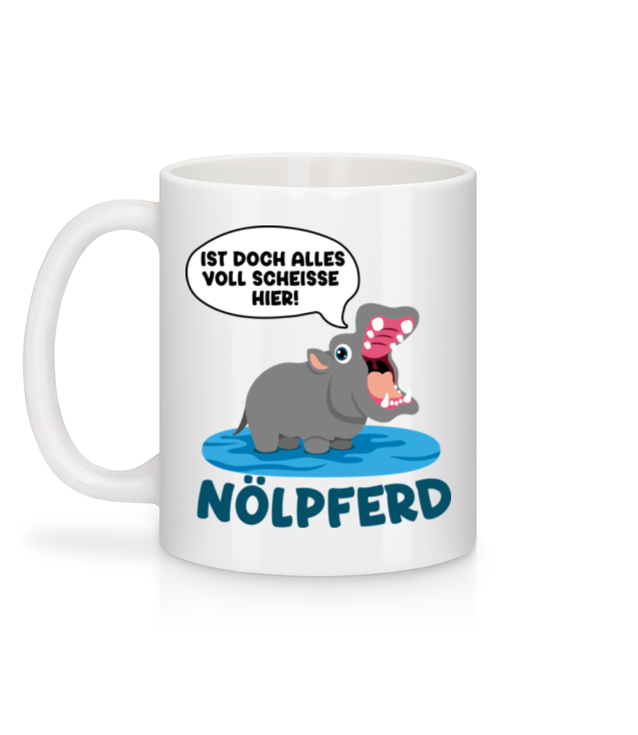 Nölpferd - Tasse - Weiß - Hinten