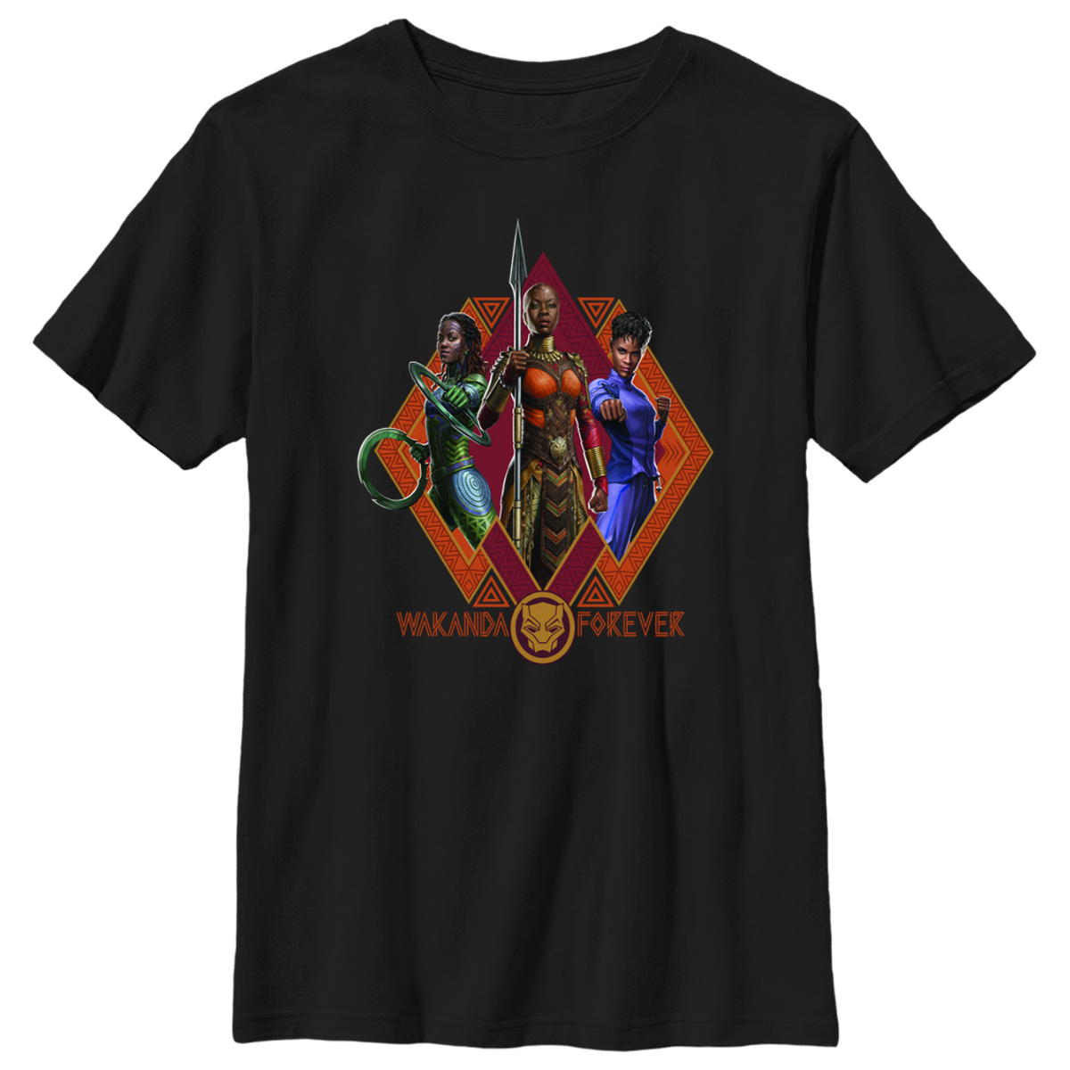Marvel - Panthère noire Wakanda pour toujours - Photo de groupe Wakanda Forever Trio - Enfant T-shirt