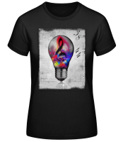 Colourful Lightbumb - Women's Basic T-Shirt - Black - Front Colourful Lightbumb - Women's Basic T-Shirt - Black - Front
