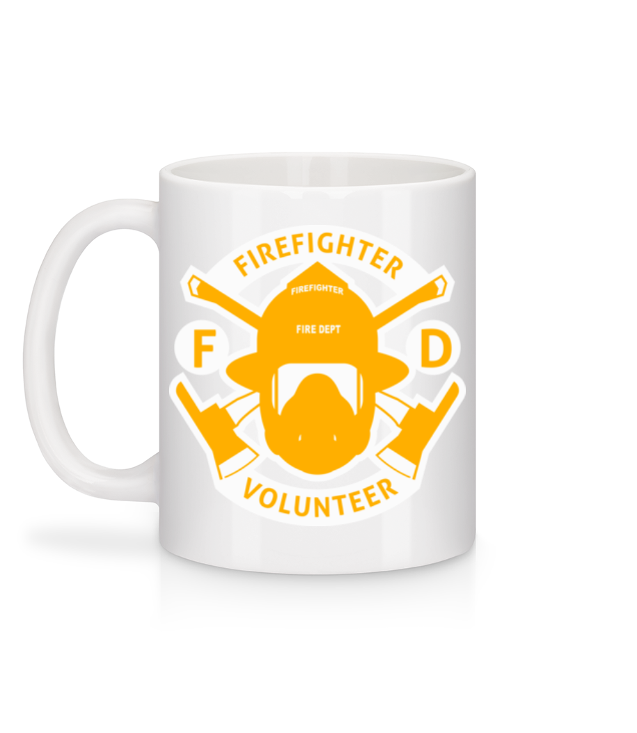 Aperçu: Firefighter Volunteer - Mug en céramique blanc - Blanc - Derrière