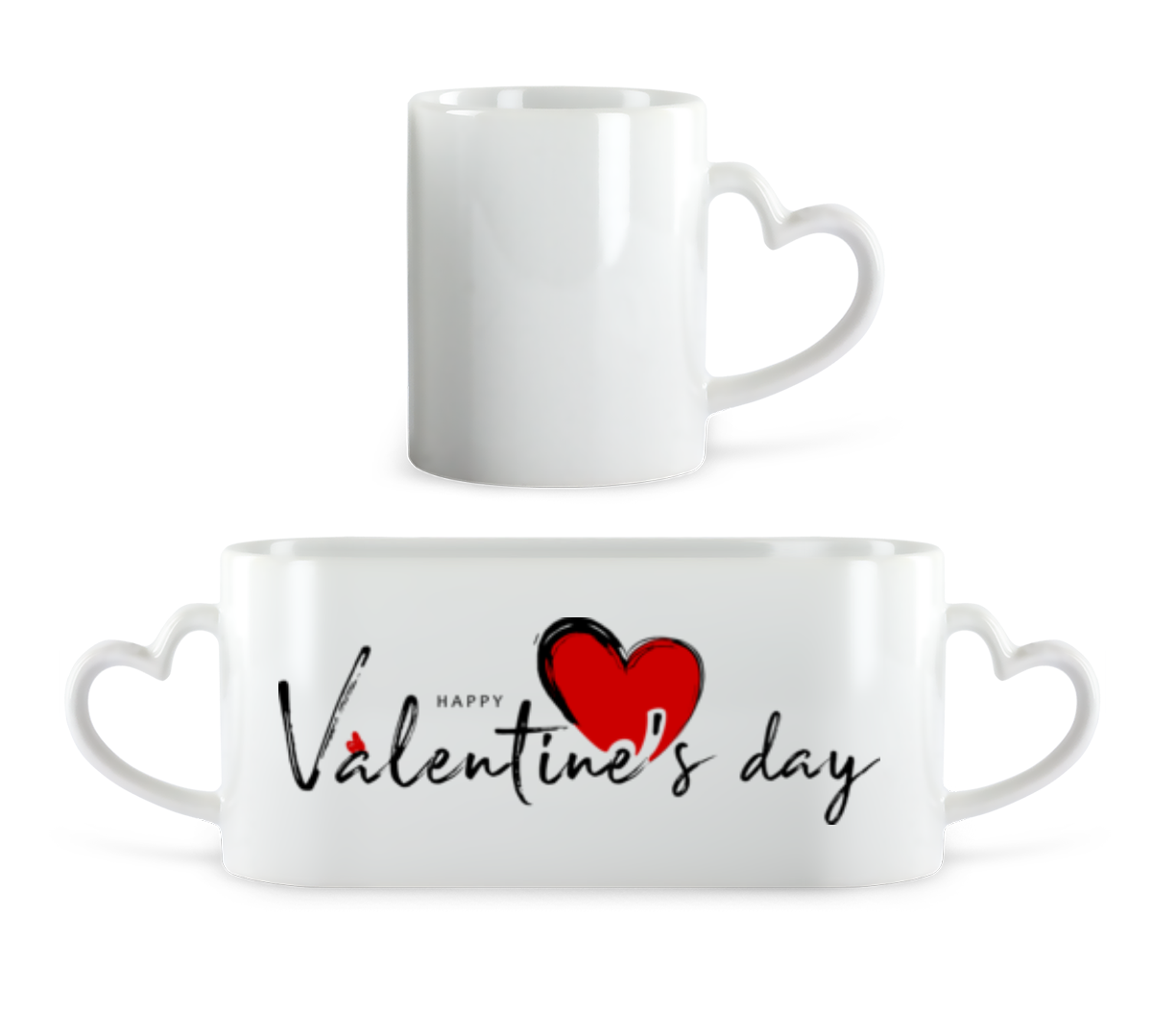 Aperçu: Valentines Day - Tasse en forme de coeur - Blanc - Devant