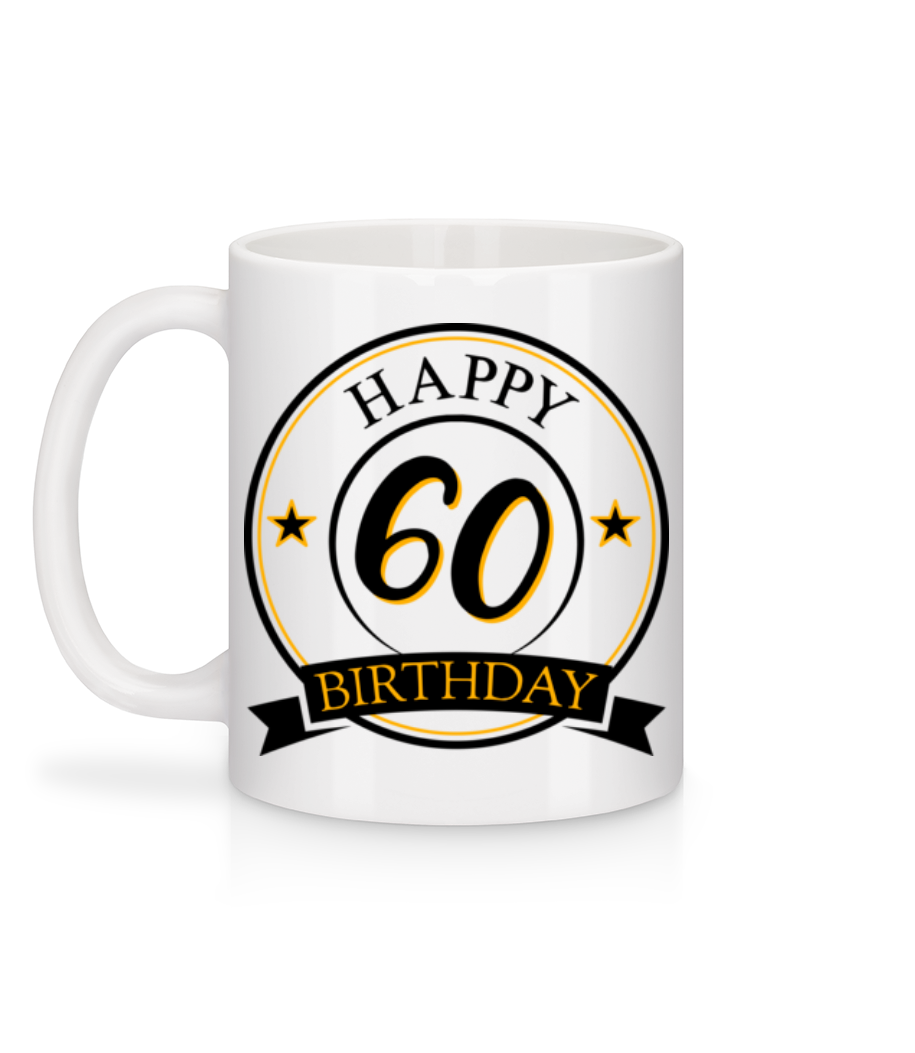 Aperçu: Happy Birthday 60 - Mug en céramique blanc - Blanc - Derrière