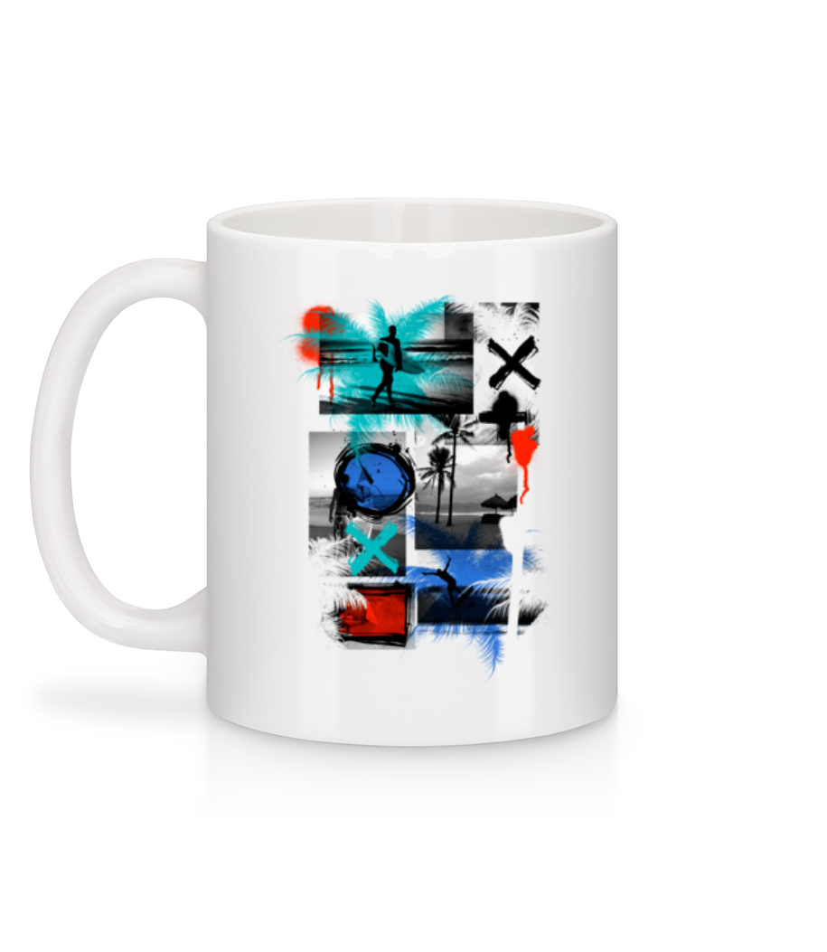 Surf Et Graffiti - Mug en céramique blanc - Blanc - Derrière