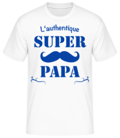 L'Authentique Super Papa - T-shirt standard Homme - Blanc - Devant