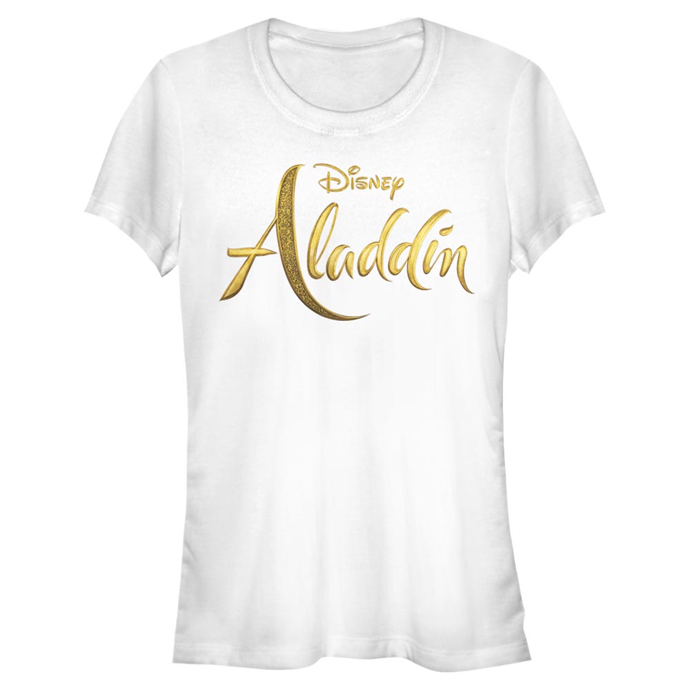Aperçu: Disney - Aladin - Text Aladdin Live Action Logo - Femme T-shirt - Blanc - Devant