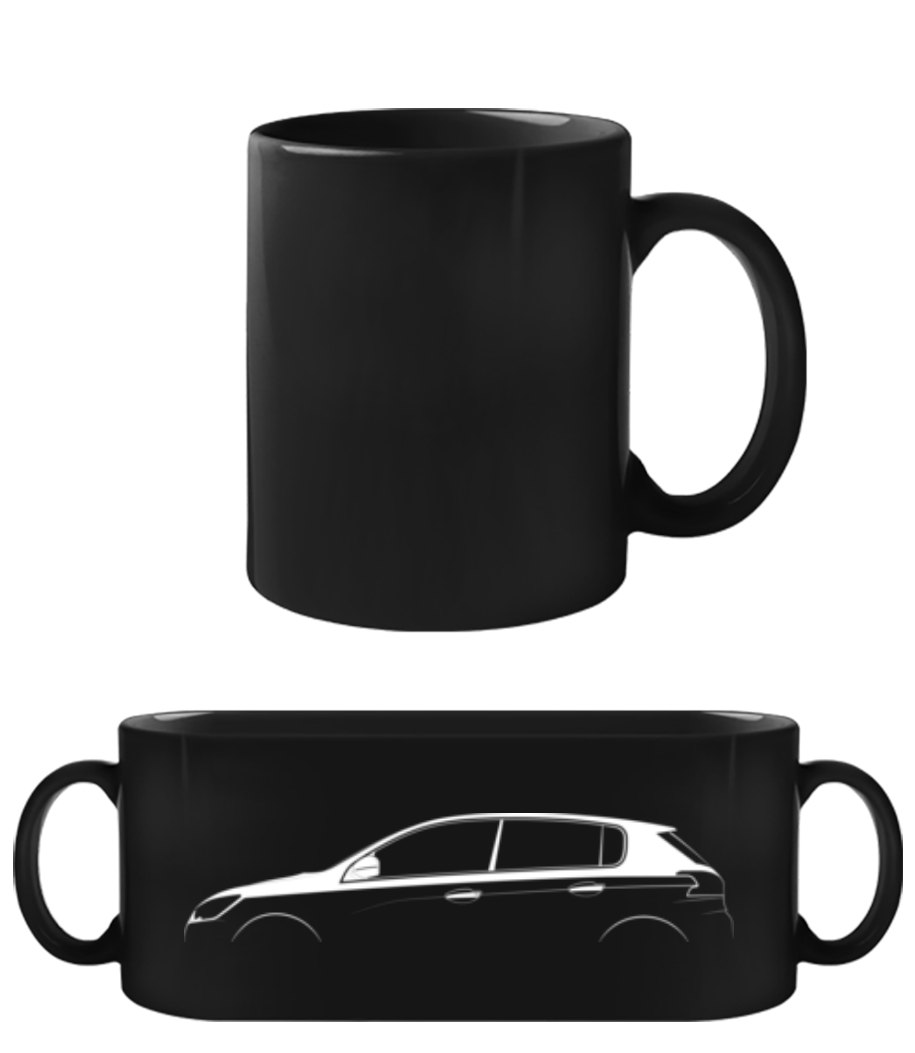 'Peugeot 308 GTi' Silhouette · Tasse Noire