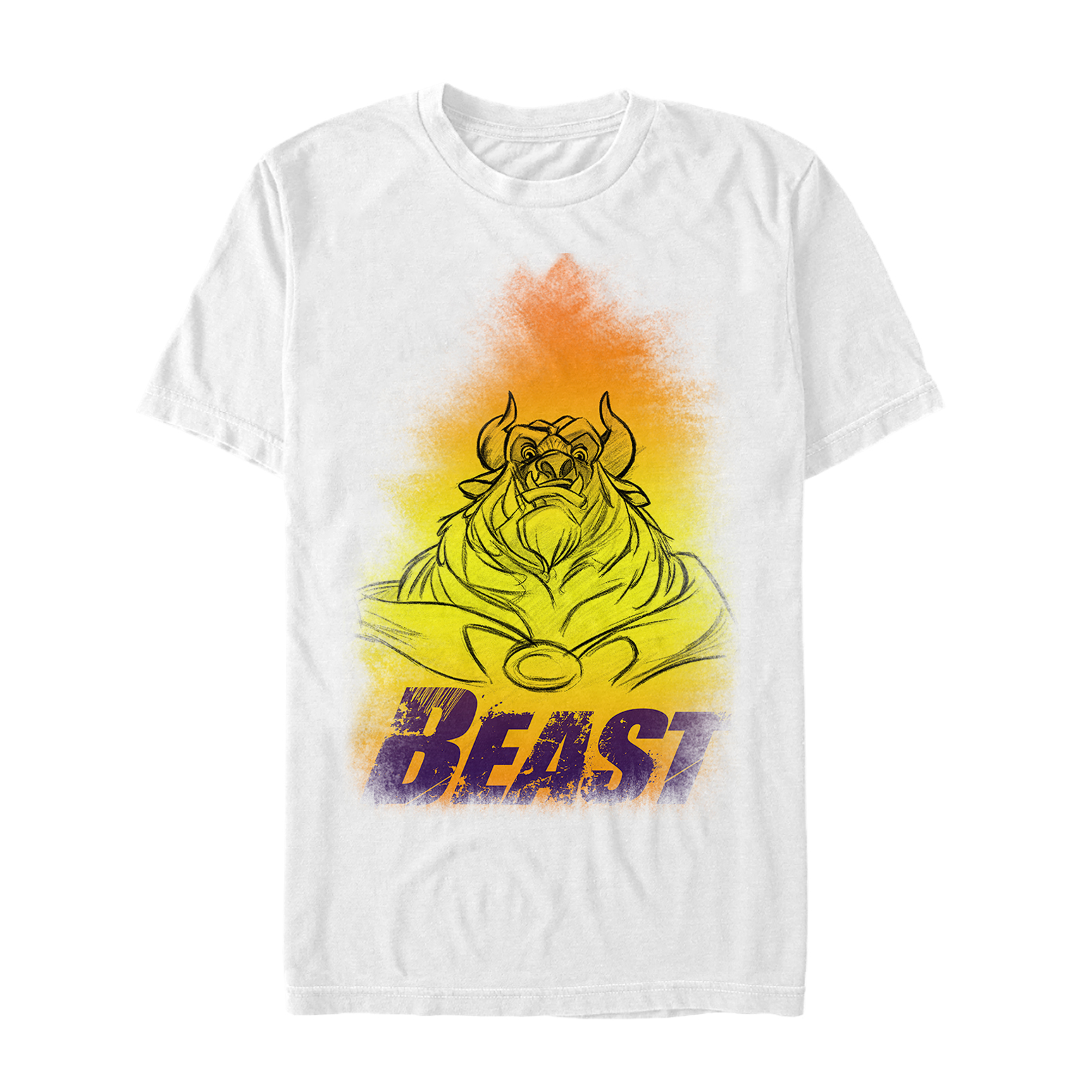Aperçu: Disney - La Belle et la Bête - Zvíře - Homme T-shirt - Blanc - Devant