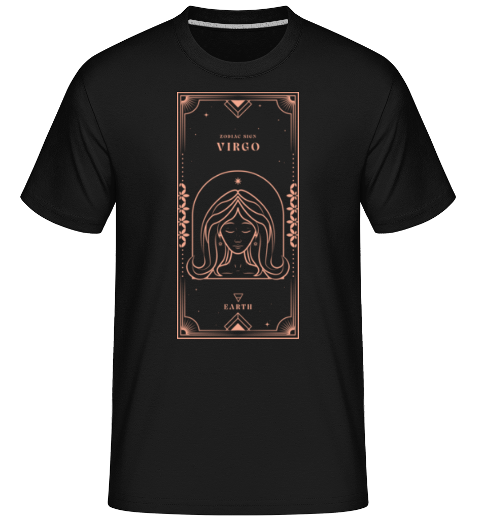 Aperçu: Art Deco Zodiac Sign Virgo -  T-Shirt Shirtinator homme - Noir - Devant