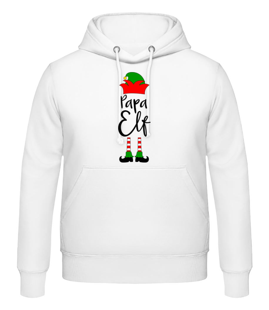 Aperçu: Papa Elf - Sweat à capuche Homme - Blanc - Devant
