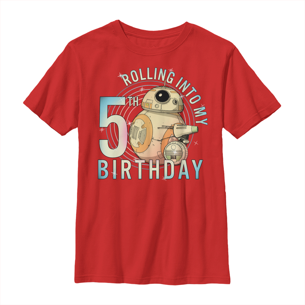 Star Wars - Der Aufstieg Skywalkers - D-0 & BB-8 Rolling Into My 5th Birthday - Geburtstag - Kinder T-Shirt