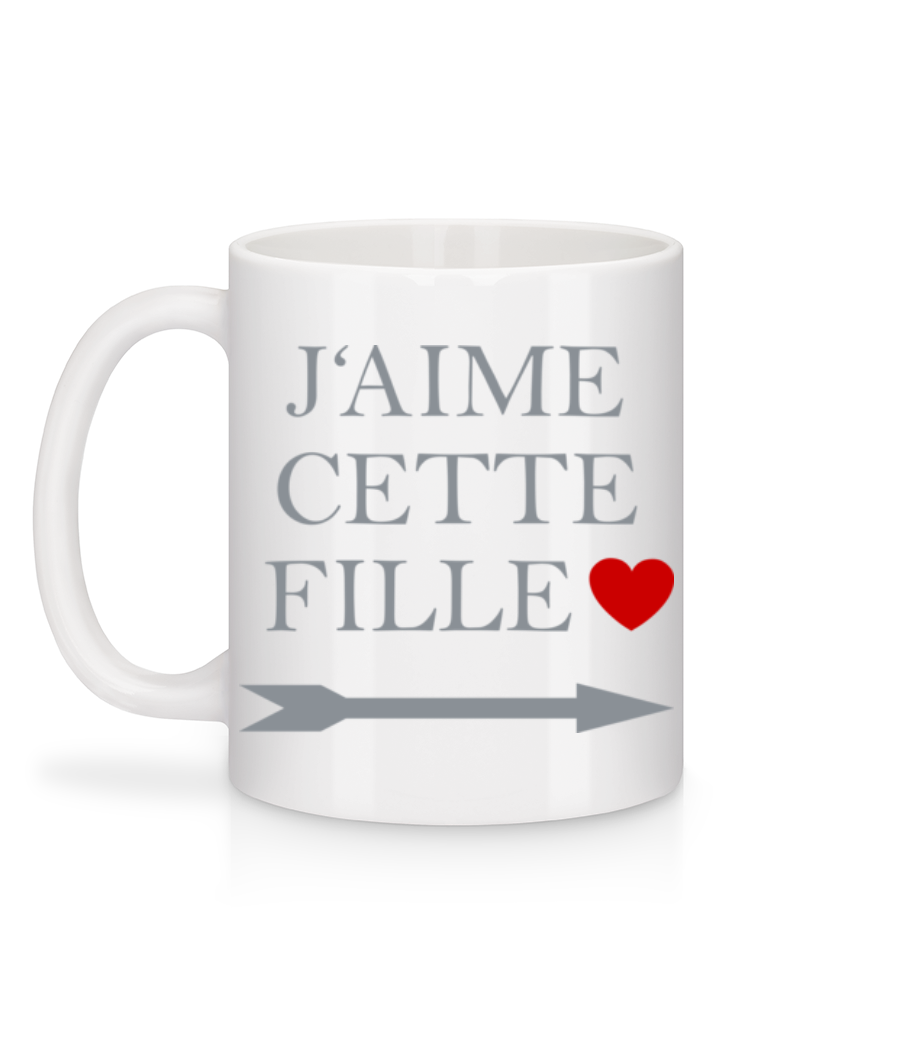 Aperçu: J'Aime Cette Fille - Mug en céramique blanc - Blanc - Derrière