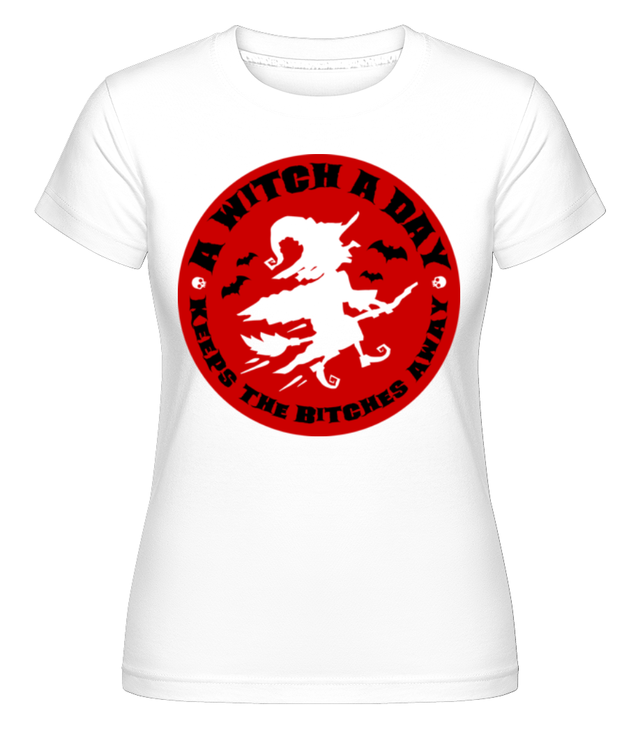 Aperçu: Witch A Day -  T-shirt Shirtinator femme - Blanc - Devant