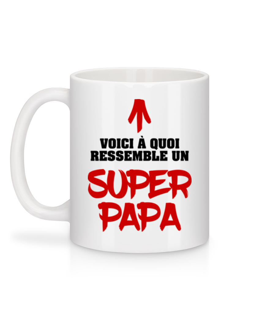 Aperçu: Voici Un Super Papa - Mug en céramique blanc - Blanc - Derrière
