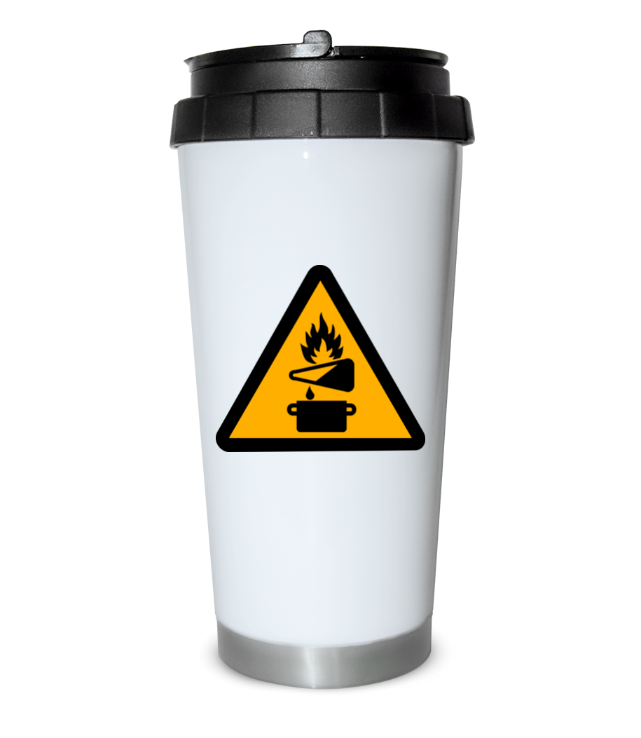Attention Risque D'Incendie · Gobelet isotherme