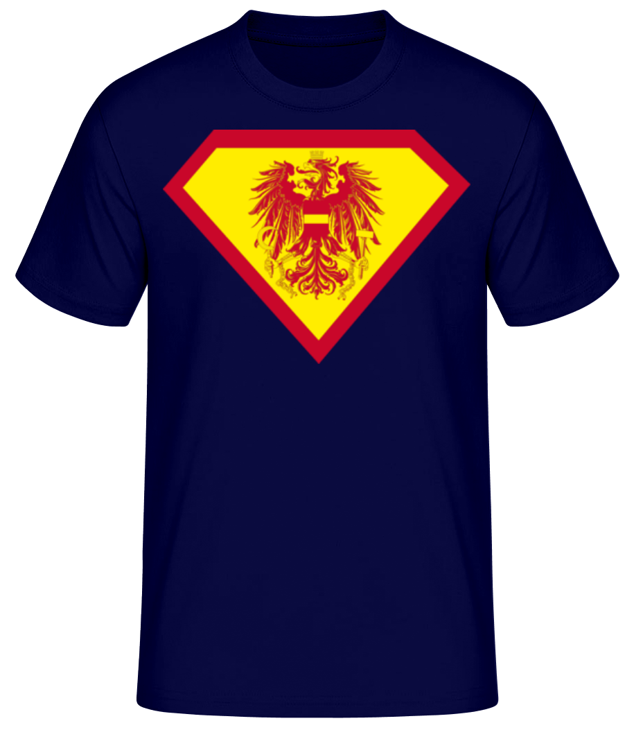 Vorschau: Austrian Superman - Männer Basic T-Shirt - Marine - Vorne
