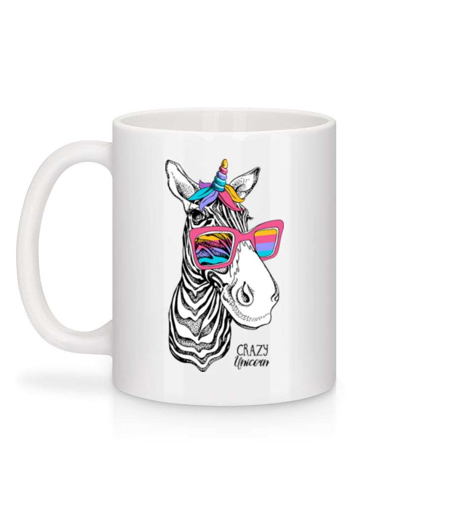 Aperçu: Crazy Unicorn - Mug en céramique blanc - Blanc - Derrière
