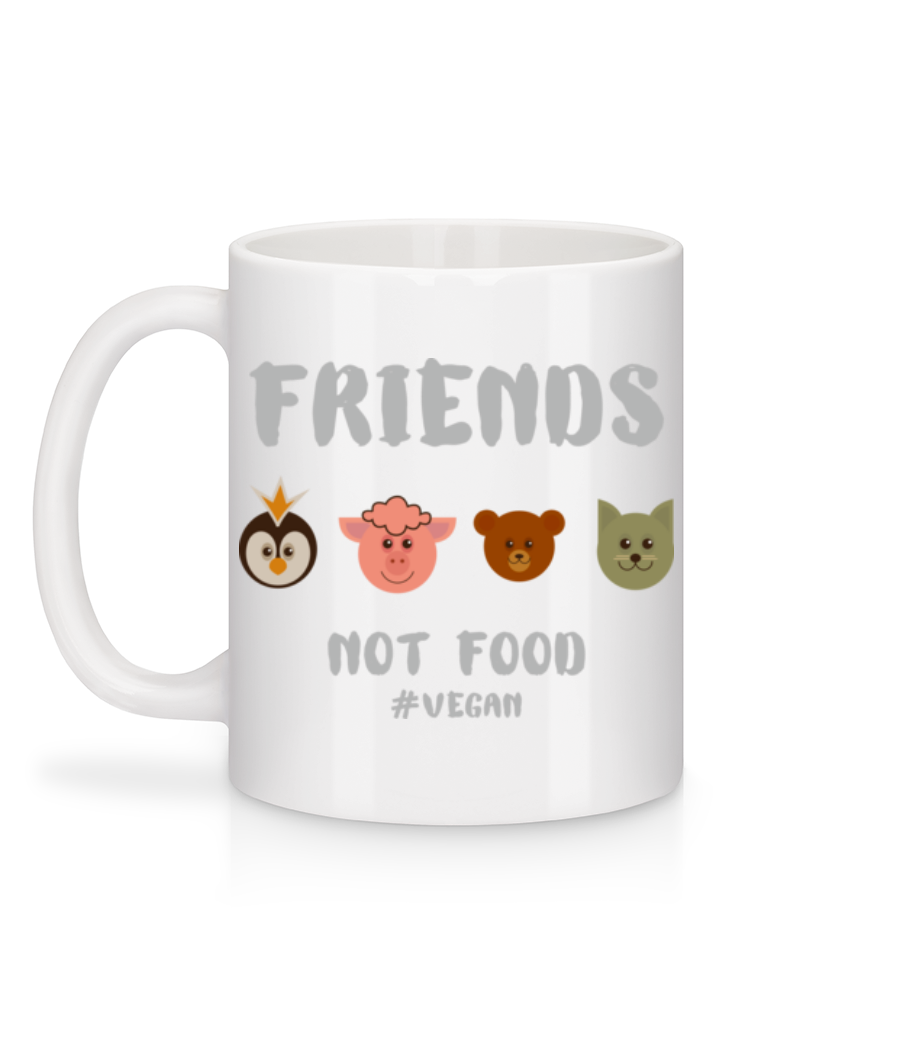 Friends Not Food - Mug en céramique blanc - Blanc - Derrière
