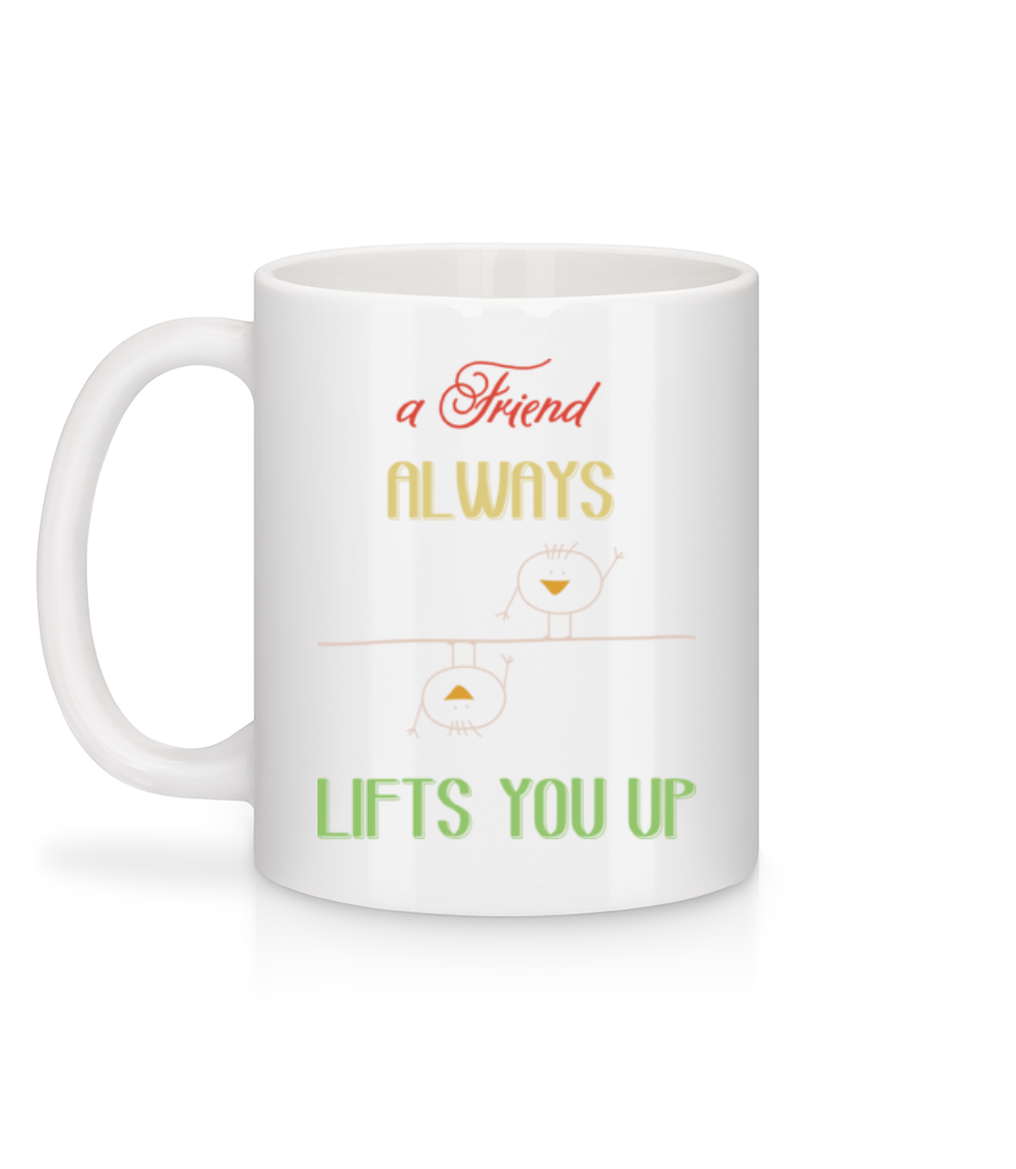 Aperçu: A Friend Always Lifts You Up - Mug en céramique blanc - Blanc - Derrière