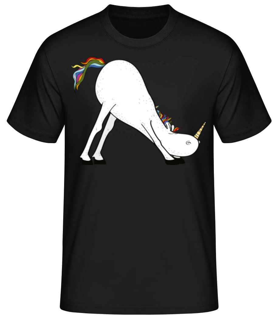Aperçu: Yoga Licorne La Diapositive - T-shirt standard Homme - Noir - Devant