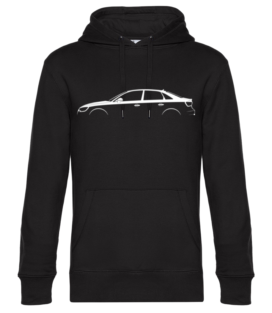 Aperçu: 'Audi A3 Sedan (8V)' Silhouette - Sweat à capuche premium Unisexe - Noir - Devant