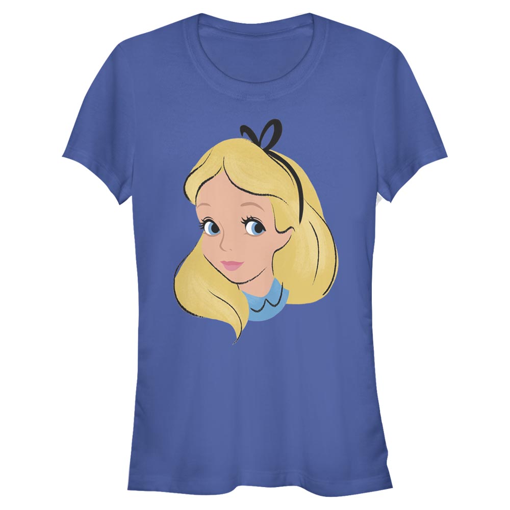 Aperçu: Disney - Alice aux pays des merveilles - Alice Big Face - Femme T-shirt - Bleu royal - Devant