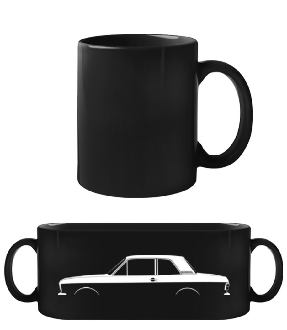 'Ford Cortina Mk II' Silhouette - Tasse Noire - Noir - Devant