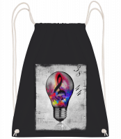 Bunte Glühbirne - Turnbeutel - Schwarz - Vorn Bunte Glühbirne - Turnbeutel - Schwarz - Vorn