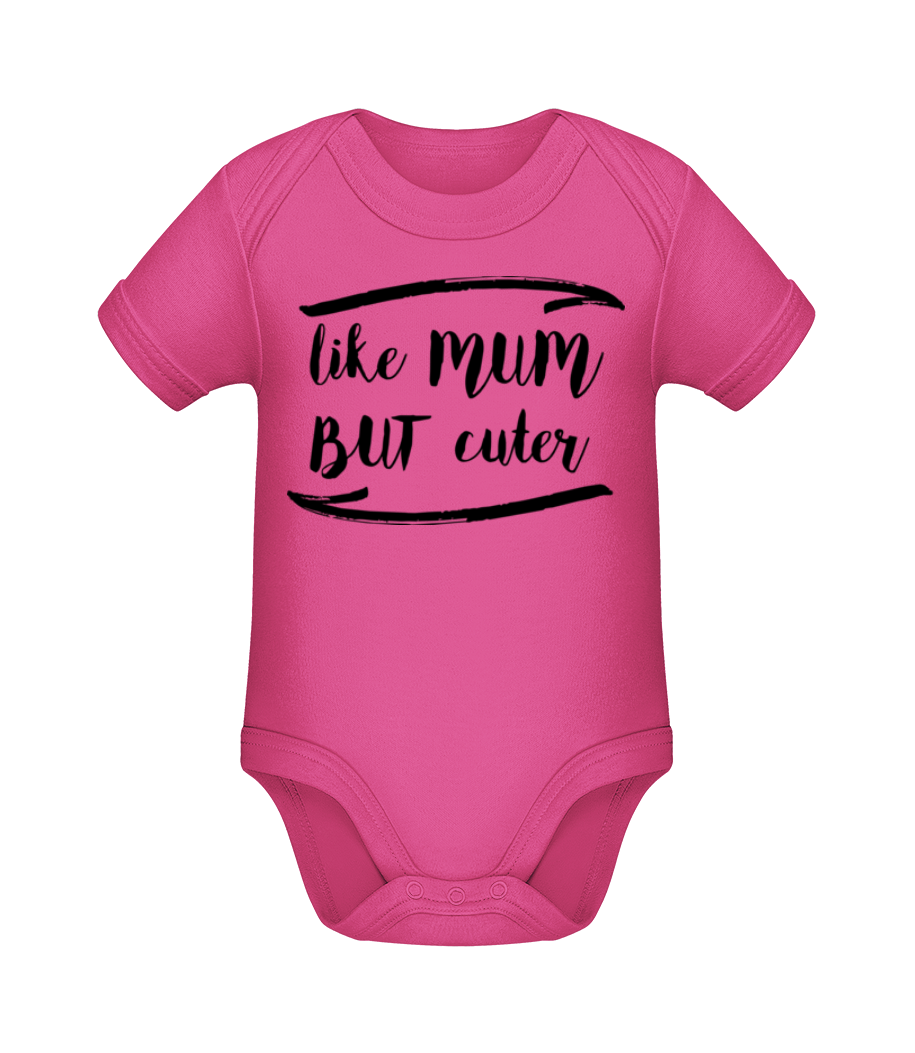 Like Mum But Cuter - Body manches courtes bio - Magenta - Devant