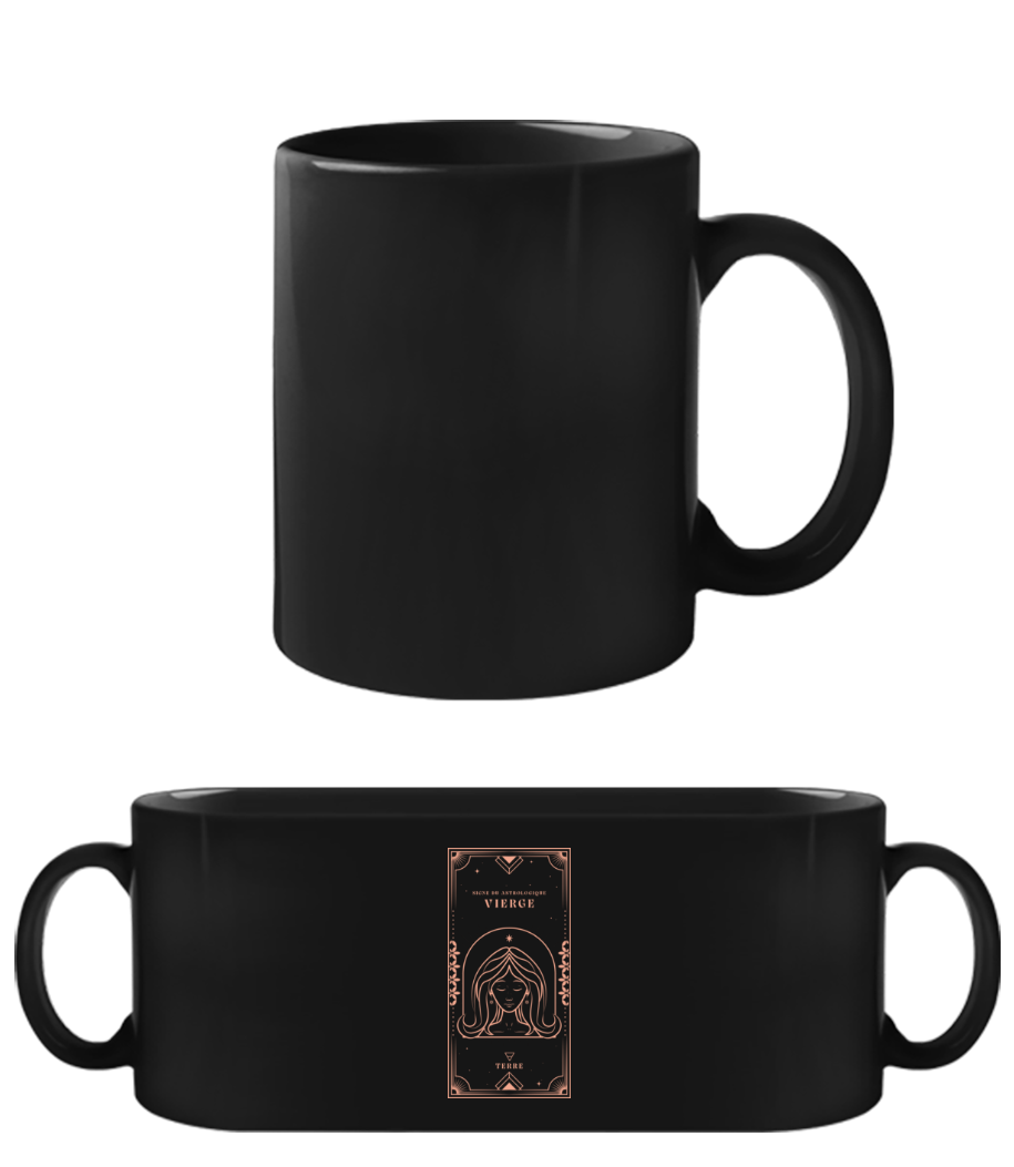 Art Déco Signe Astrologique Vierge · Tasse Noire