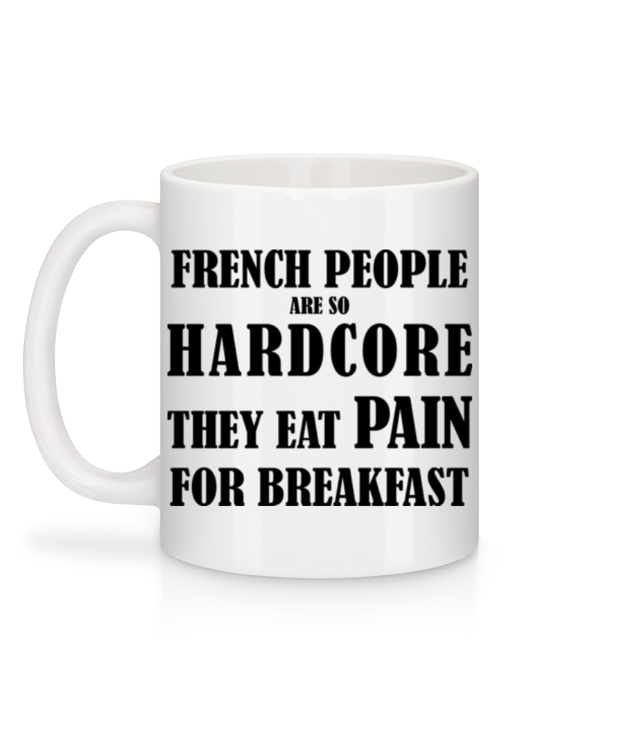 Aperçu: French People Eat Pain For Breakfast - Mug en céramique blanc - Blanc - Derrière