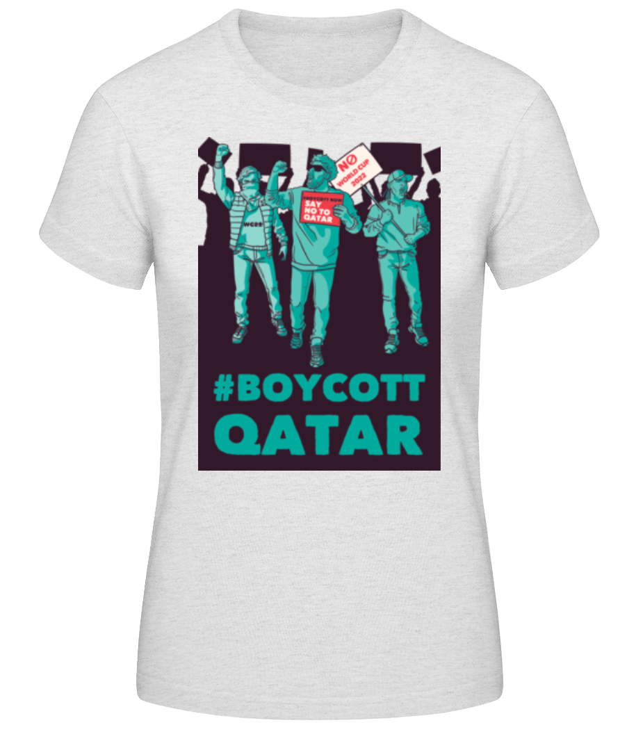 Aperçu: Protest Against Qatar - T-shirt standard Femme - Gris chiné - Devant